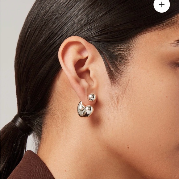 Jenny Bird Tome Hoops Medium Silver NWT - Picture 3 of 8